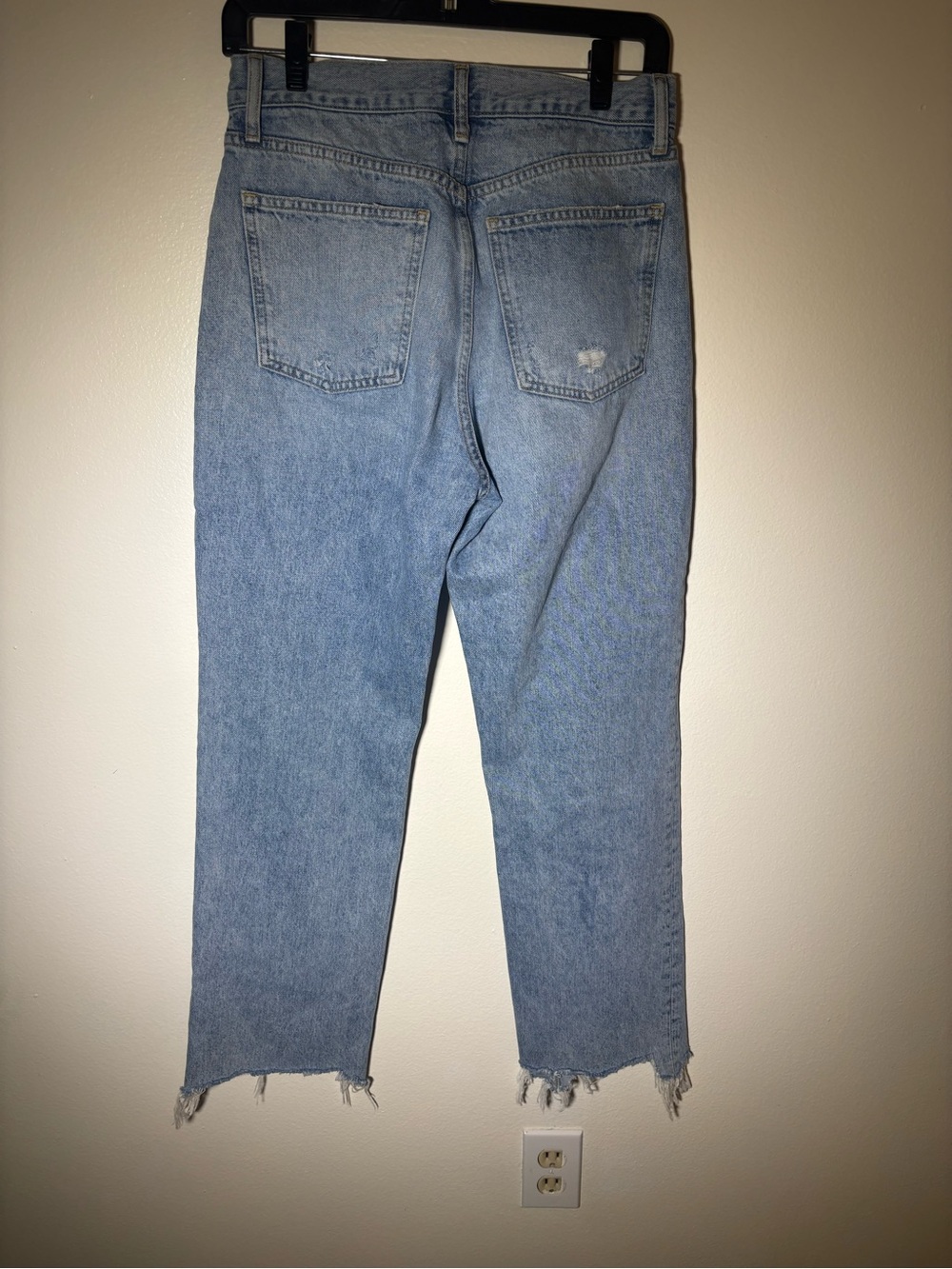 NUUDS The Straight Classic Jeans Ranger Light Wash Distressed Raw Hem size 26/S - Picture 12 of 14